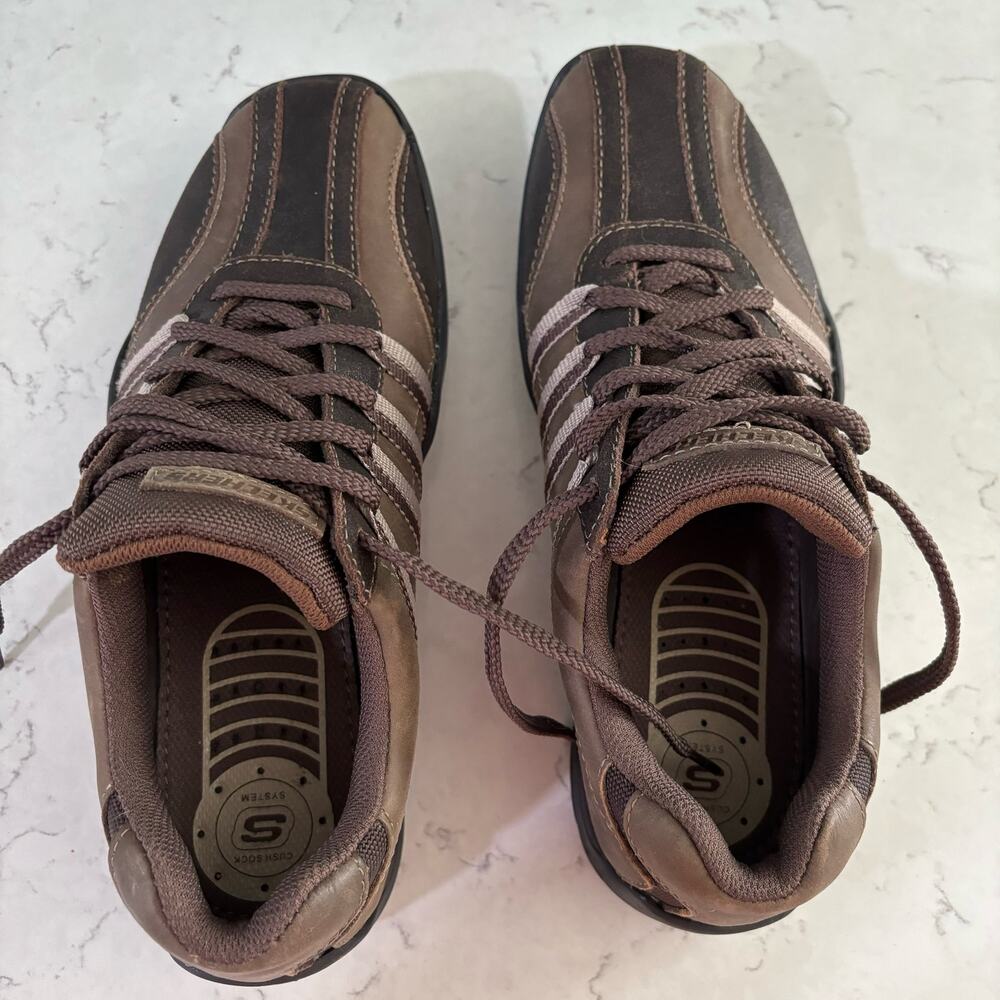 SKECHERS  Cush Shock Mens 8 Brown Casual Comfort Walking Shoe Sneaker - Picture 9 of 12